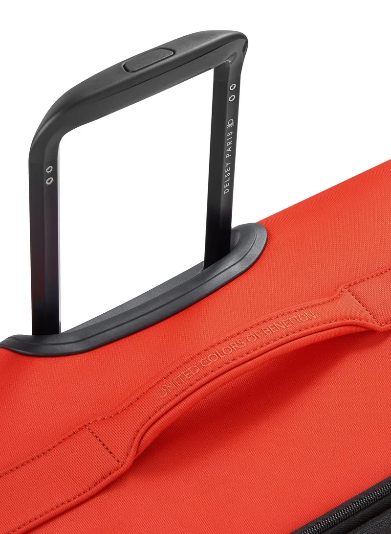 UNITED COLORS OF BENETTON  Color Block 69 Cm 4-Double Wheeled Softside Expandable Check-In Luggage Trolley Case - Red  | Best Price UAE